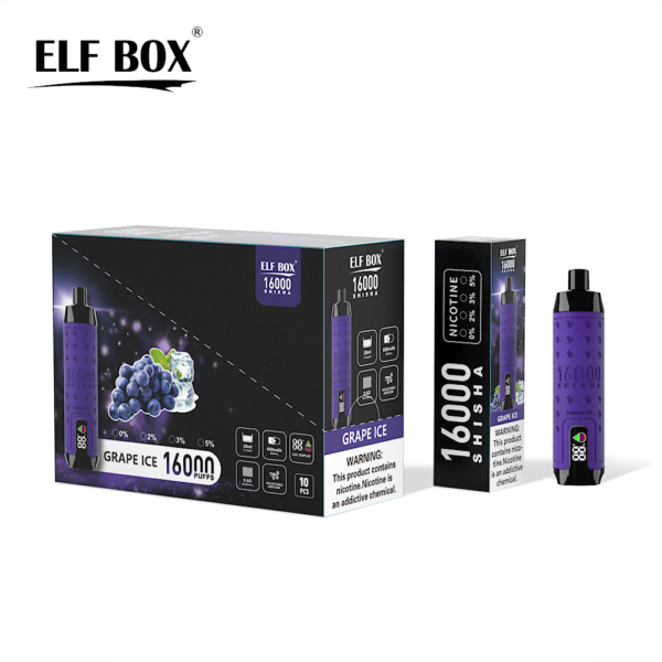 ELF BOX SHISHA 16000 Puffs 0%/2%/3%/5% Nikotin genopladelig engangsvape Engros - FishVape - 9