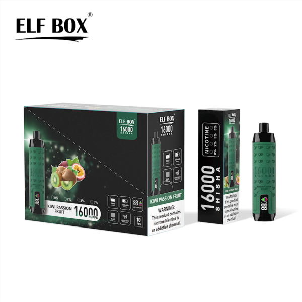 ELF BOX SHISHA 16000 Puffs 0%/2%/3%/5% Nikotin genopladelig engangsvape Engros - FishVape - 10