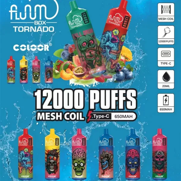 FLUUM BOX 12000 Puffs 0% 2% 3% 5% Nicotine Rechargeable Disposable Vape Pen Pods E-Cigarette Wholesale - FishVape - 1