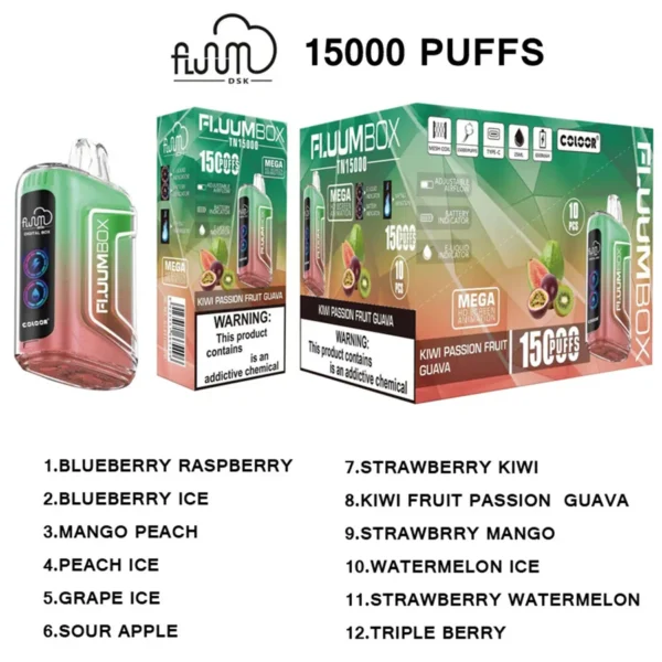 FluuM Digital Box TN 15000 Pahvid 0% 2% 3% 5% Nikotiini Laetavad Ühekordsed Vape Pliiatsipadjad E-sigareti hulgimüük - FishVape - 2