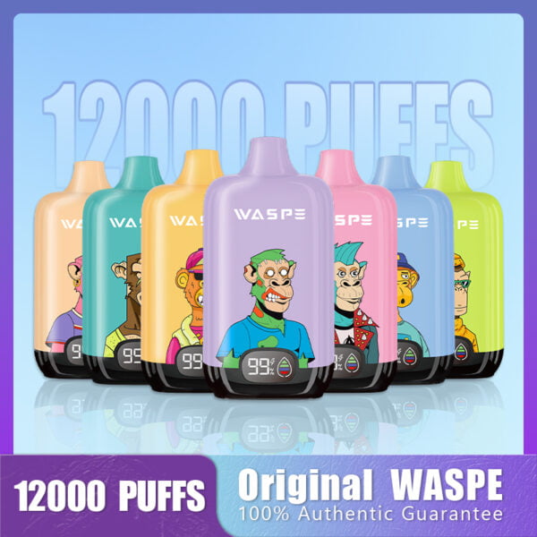 Цифровая коробка WASPE 12000 PUFFS 0% 2% 3% 5% Никотиновый одноразовый вейп оптом - FishVape - 1