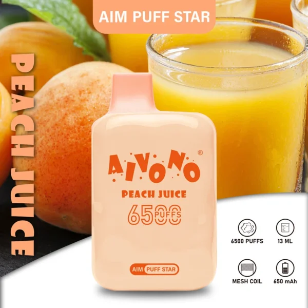 AIVONO AIM PUFFSTAR 6500 Puffs 0% 2% 5% Caneta Vapes descartáveis ​​recarregáveis ​​com baixa nicotina em massa Compre no atacado - FishVape - 11