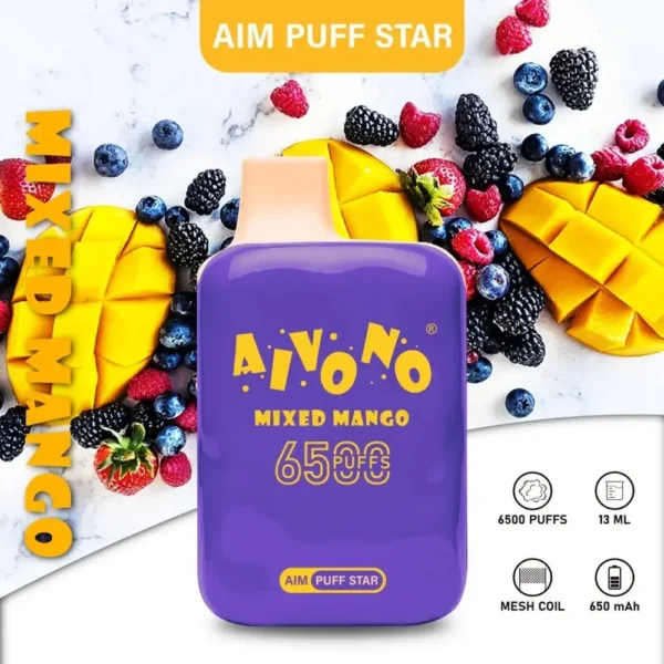 AIVONO AIM PUFFSTAR 6500 Puffs 0% 2% 5% Caneta Vapes descartáveis ​​recarregáveis ​​com baixa nicotina em massa Comprar no atacado - FishVape - 2