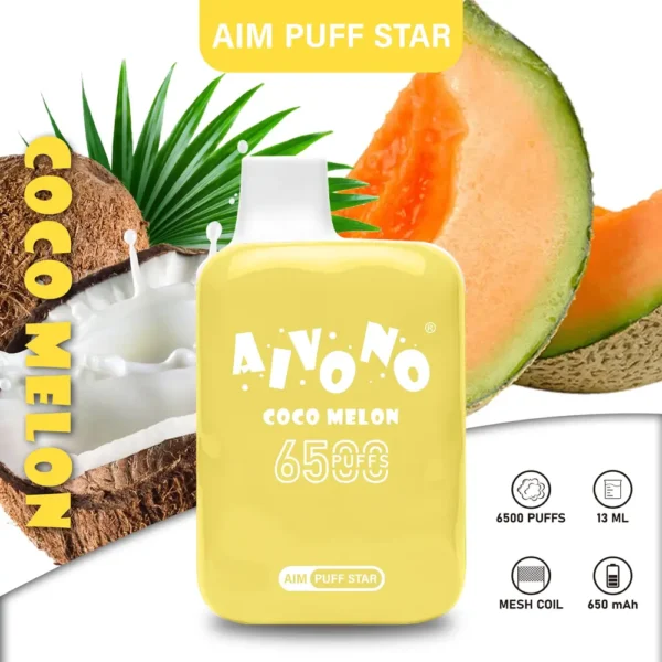 AIVONO AIM PUFFSTAR 6500 Puffs 0% 2% 5% Caneta Vapes descartáveis ​​recarregáveis ​​com baixa nicotina em massa Comprar no atacado - FishVape - 6