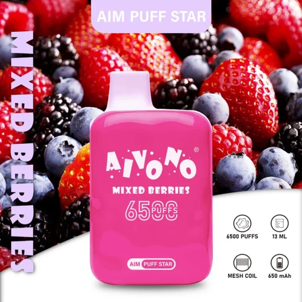 AIVONO AIM PUFFSTAR 6500 Puffs 0% 2% 5% Caneta Vapes descartáveis ​​recarregáveis ​​com baixa nicotina em massa Comprar no atacado - FishVape - 8