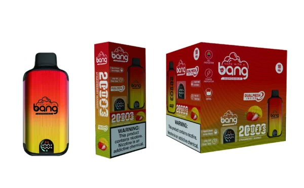 Bang Vape 20000 Puffs Dual Mesh 0% 2% 3% 5% Display LED com baixo teor de nicotina Recarregável em massa Compre Caneta Vape Descartável no atacado - FishVape - 6