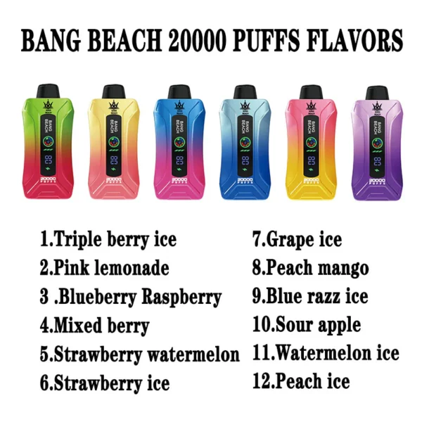 Bang Beach 20000 Puffs 0% 2% 3% 5% Перезаряжаемые одноразовые вейпы с низким содержанием никотина, оптовая покупка оптом - FishVape - 12