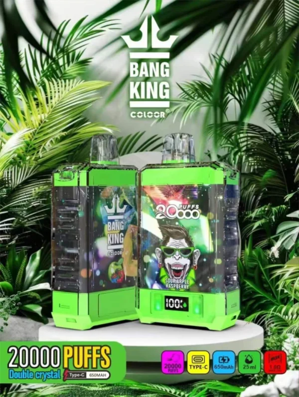 Bang King Double Crystal 20000 Puffs 0% 2% 3% 5% Stylo vapes jetables rechargeables à faible teneur en nicotine en vrac Acheter en gros - FishVape - 1