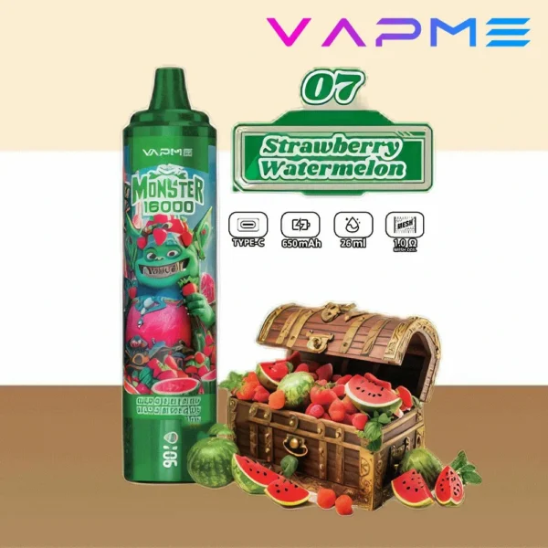 Vapme Monster 16000 Puffs 2% 5% Никотиновые перезаряжаемые одноразовые вейпы оптом купить оптом - FishVape - 5