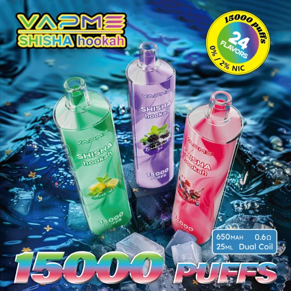 Кальян Vapme для кальяна 15000 затяжек 0% 2% Никотиновые перезаряжаемые одноразовые вейпы оптом купить оптом - FishVape - 1