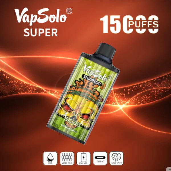 Vapsolo Super 15000 Puffs 2% 5% с низким содержанием никотина Купить перезаряжаемую одноразовую ручку для вейпов оптом - FishVape - 4