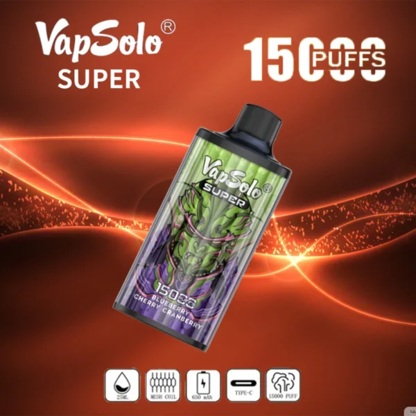 Vapsolo Super 15000 Puffs 2% 5% с низким содержанием никотина Купить перезаряжаемую одноразовую ручку для вейпов оптом - FishVape - 14