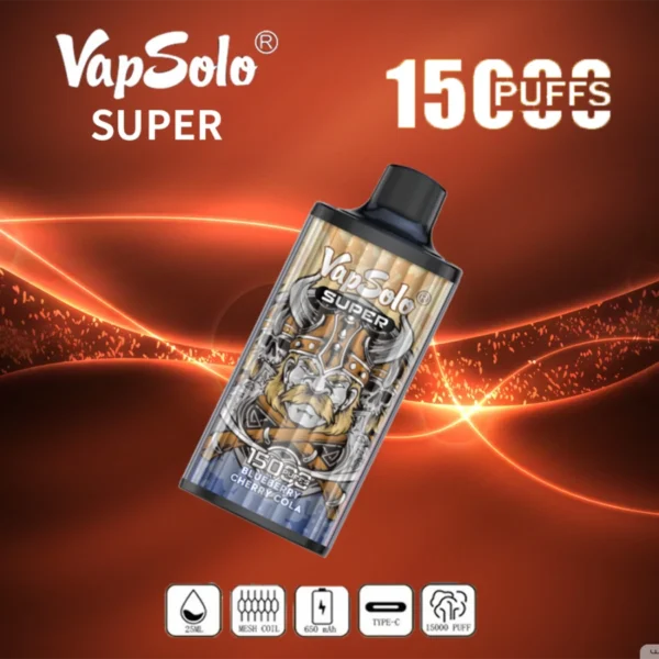 Vapsolo Super 15000 Puffs 2% 5% с низким содержанием никотина Купить перезаряжаемую одноразовую ручку для вейпов оптом - FishVape - 15