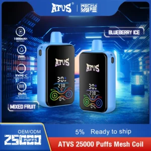 ATVS 25000 Puffs Dual Mesh 5% Stylo à vape jetable rechargeable à faible teneur en nicotine Acheter en gros - FishVape - 17