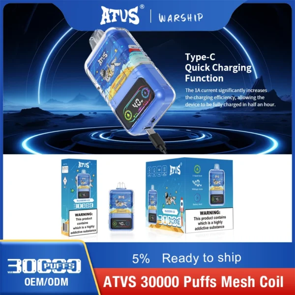 ATVS 30000 Puffs Dual Mesh 5% Baixa Nicotina Recarregável Vapes Canetas Descartáveis ​​Comprar Atacado - FishVape - 6