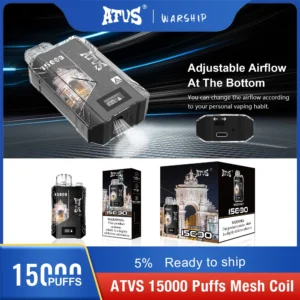 Atvs 15000 Puffs 5% Перезаряжаемые одноразовые вейпы-ручки с низким содержанием никотина Купить оптом - FishVape - 15