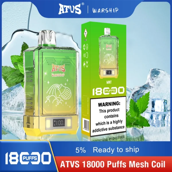 Atvs Warship 18000 Puffs 5% Stylo à vape jetable rechargeable à faible teneur en nicotine Acheter en gros - FishVape - 5