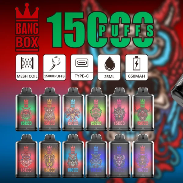 Bang Box S1 15000 Puffs 0% 2% 3% 5% Low Nicotine Rechargeable Disposable Vapes Pen Bulk Buy Wholesale - FishVape - 1