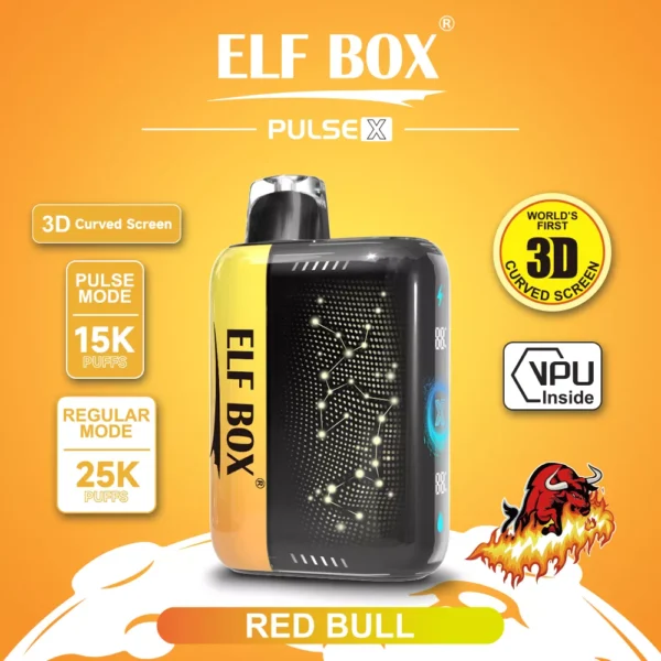 Elf Box Pulse X 25000 Puffs Dual Mesh 0% 2% 3% 5% Low Nicotine 3D Curved LED Screen Rechargeable Disposable Vapes Pen Bulk Buy Wholesale - FishVape - 2