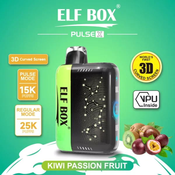 Elf Box Pulse X 25000 Puffs Dual Mesh 0% 2% 3% 5% Low Nicotine 3D Curved LED Screen Rechargeable Disposable Vapes Pen Bulk Buy Wholesale - FishVape - 3