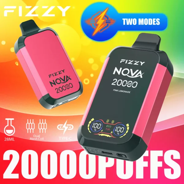 Fizzy Nova 20000 Puffs Dual Mesh 2% 5% Low Nicotine Rechargeable Disposable Vapes Pen Bulk Buy Wholesale - FishVape - 6