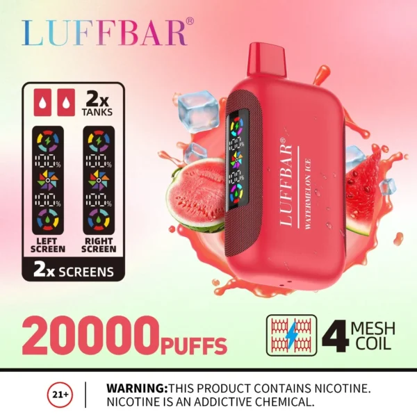 VASY LUFFBAR Dually 20000 Puffs Ecran digital dublu 50mg Nivel scăzut de nicotină Reîncărcabil Vapes Pen vrac Cumpărați cu ridicata - FishVape - 1