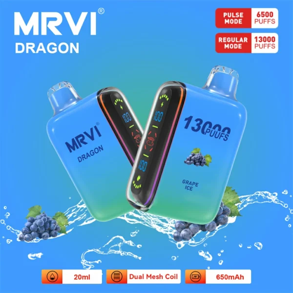 MRVI Dragon 13000 Rookwolken Dual Mesh Digitaal Scherm 2% 5% Oplaadbare wegwerpvapes-pen met laag nicotinegehalte Bulk kopen groothandel - FishVape - 9