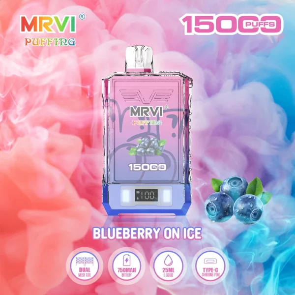 MRVI Puffing 15000 Puffs Dual Mesh Digital Screen 2% 5% Alacsony nikotin tartalmú újratölthető eldobható Vapes Pen tömeges vásárlás Nagyker - FishVape - 2