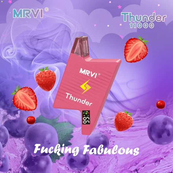 MRVI Thunder 11000 Puffs Digital Screen 2% 3% 5% Low Nicotine Rechargeable Disposable Vapes Pen Bulk Buy Wholesale - FishVape - 9