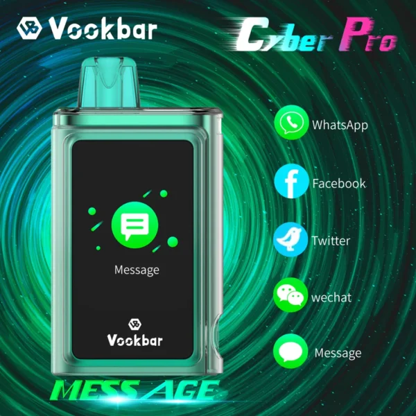 Vookbar Cyber Pro 30000 Puffs Dual Mesh Touch Screen 0% 2% 3% 5% Low Nicotine Rechargeable Disposable Vapes Pen Bulk Buy Wholesale - FishVape - 1