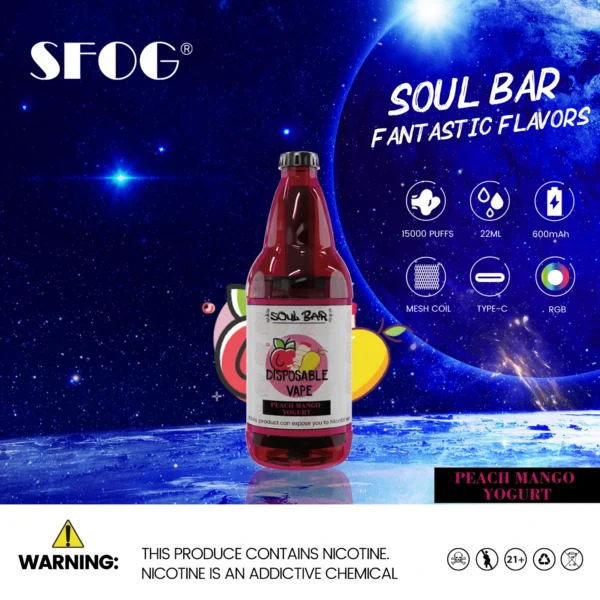 SFOG SOUL BAR 15000 Puffs RGB 5% Caneta Vapes descartáveis ​​recarregáveis ​​com baixo teor de nicotina em massa Comprar no atacado - FishVape - 14